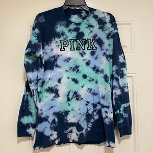 VS PINK Longsleeve Classic T - Blue/Purple Tie Dye